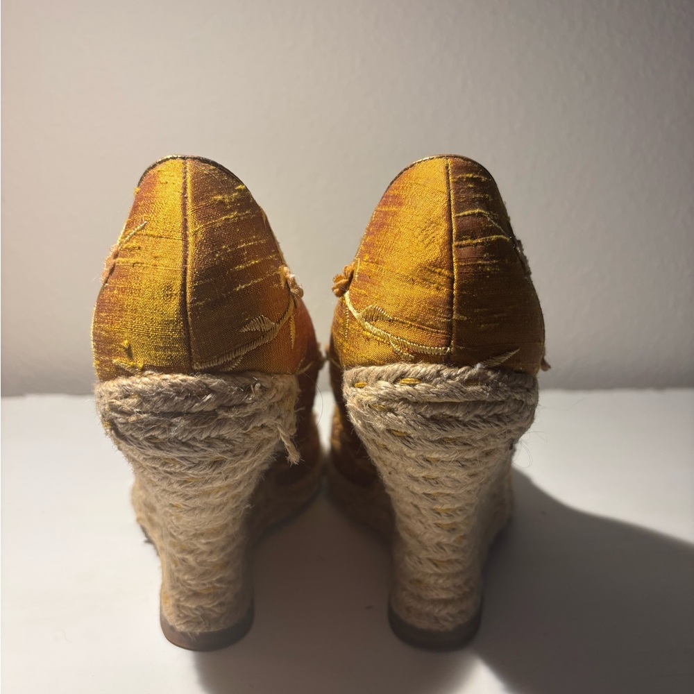 Hype Yellow Wedge Peep-Toe Shoes - Picture 2 of 5